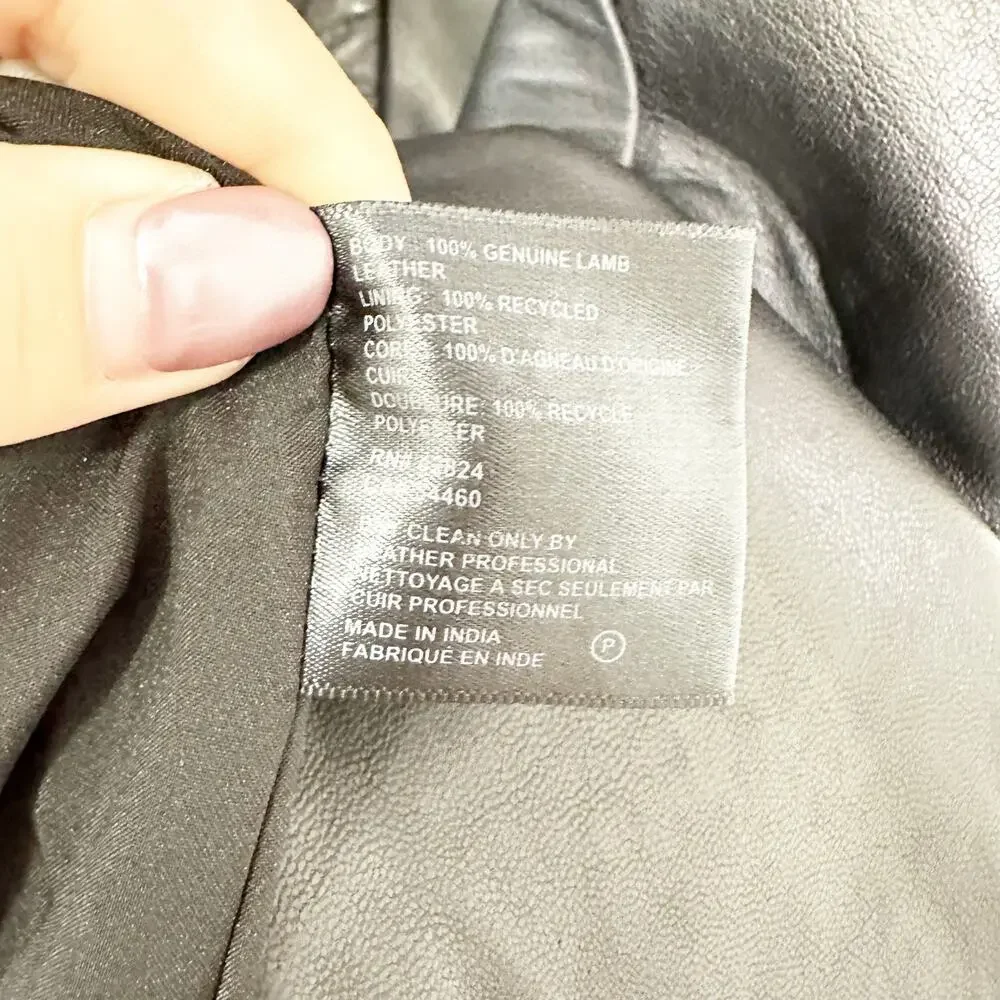 Reformation X Veda Crosby 90s Longline Blazer Leather Black Size 1X NEW